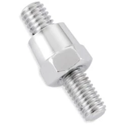BikeMaster Mirror Adapter - 8mm Male To 10mm Male - Chrome - 600296