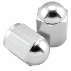 BikeMaster Aluminum Valve Caps (12-Pack) -Bikemaster aluminum valve cap silver 151691