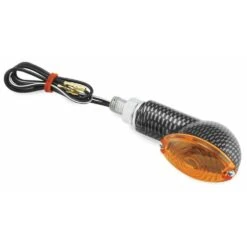 BikeMaster Mini Oval Universal Mini-Stalk Turn Signal -Bikemaster mini oval universal mini stalk turn signal carbon amber 266018