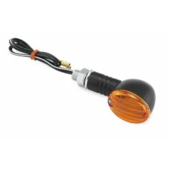 BikeMaster Mini Round Universal Mini-Stalk Turn Signal -Bikemaster mini round universal mini stalk turn signal black amber 266015